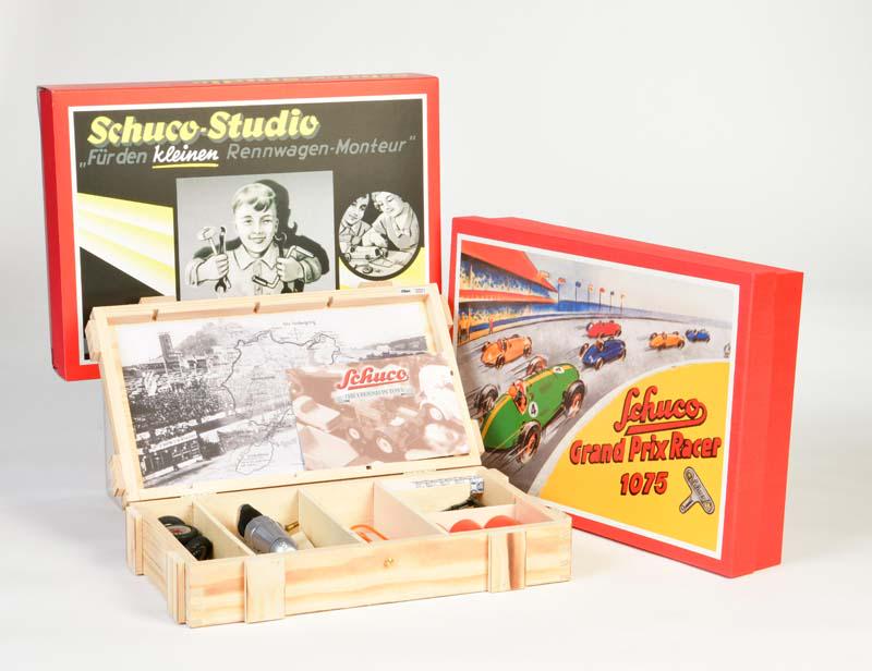 Schuco, Studio Baukasten, Grand Prix Baukasten + "Mein: Schuco, Studio construction kit, Grand Prix construction kit + "Mein Bordsteinrenner", box, C 1