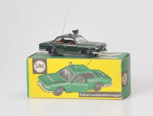 Siku: Siku, Police Speaker Car V341 BMW 2000S, W-Germany, 1:60, diecast, original box condition 1, condition 1 Deutsche Beschreibung: Siku, Polizei Lautsprecherwagen V 341 (BMW 2000 CS), W-Germany, 1:60, Dr