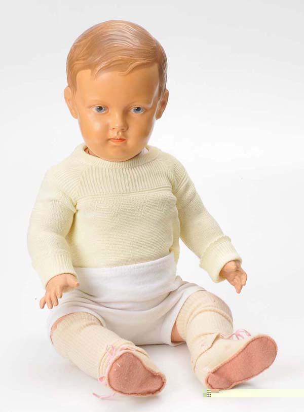 Doll: Doll, 'Boy', Germany prewar, plastic, paintes hair, very good condition, Deutsche Beschreibung: Puppe, 'Knabe', Germany VK, 60 cm, Kunststoff, gemalte Haare, sehr guter Zustand, (2400)