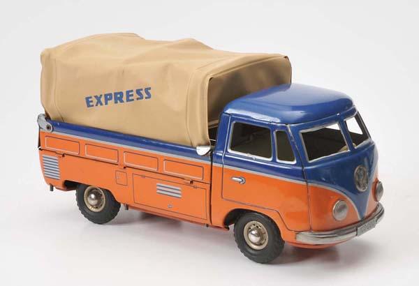 Tippco: Tippco, VW 'Bus Express', W-Germany, tin, friction ok, minimal paint damage driving cab, Z 1-2 Deutsche Beschreibung: Tippco, VW Bus ' Express', W-Germany, Blech, Friktion ok ,minimale Lackmängel Fü