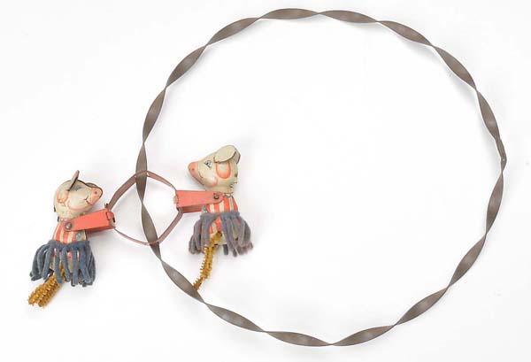 Unbekannt: Unknown, Pig Spiral, West-Germany, tin, function ok, some dusty, otherwise good, Deutsche Beschreibung: Unbekannt, Schweinespirale, West-Germany, Durchmesser 16 cm, Blech, Funktion ok, etwas staubig,