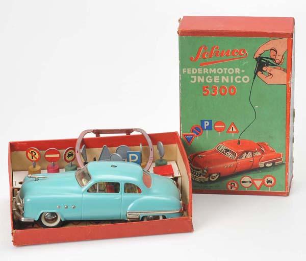 Schuco: Schuco Ingenico 5300, US Zone Germany, 22 cm, tin, functions not checked, original box condition 2, condition 1 Deutsche Beschreibung: Schuco, Ingenico 5300, US Zone Germany, 22 cm, Blech, Funktionen