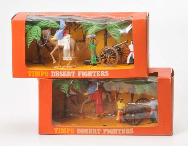 Timpo Toys: Timpo Toys, 2x Desert Fighter, England, Box 28 cm, plastic, original box condition 1-2, condition 1 Deutsche Beschreibung: Timpo Toys, 2x Desert Fighter, England, Box 28 cm, Kunststoff, Okt Z 1-2, Z 1