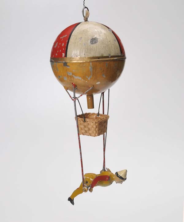 Günthermann: Guenthermann?, Balloon-Artist, Germany prewar, tin, functions ok, age-related paint damage, otherwise good, Deutsche Beschreibung: Günthermann?, Ballon-Artist, Germany VK, 24 cm, Blech, Funktionen ok