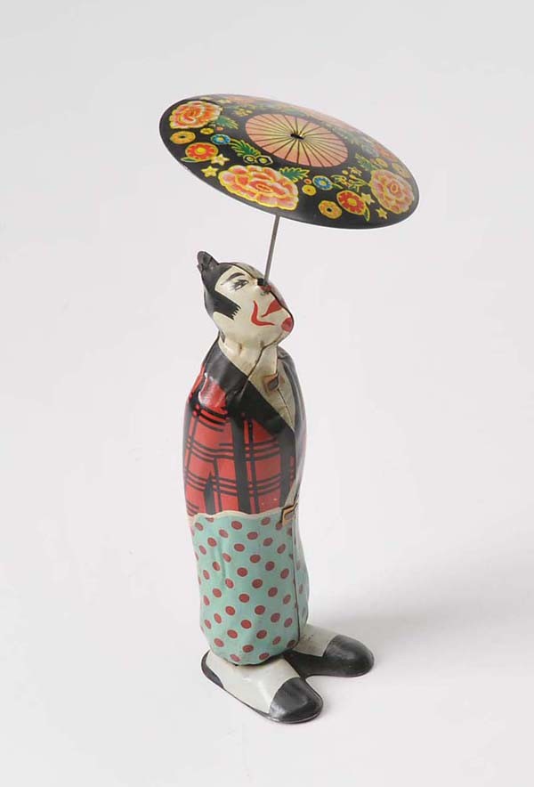 Clown: Clown, France, tin, windup ok, condition 1-, Deutsche Beschreibung: Clown, France, 20 cm, Blech, Uhrwerk ok, Z 1-, (2410)