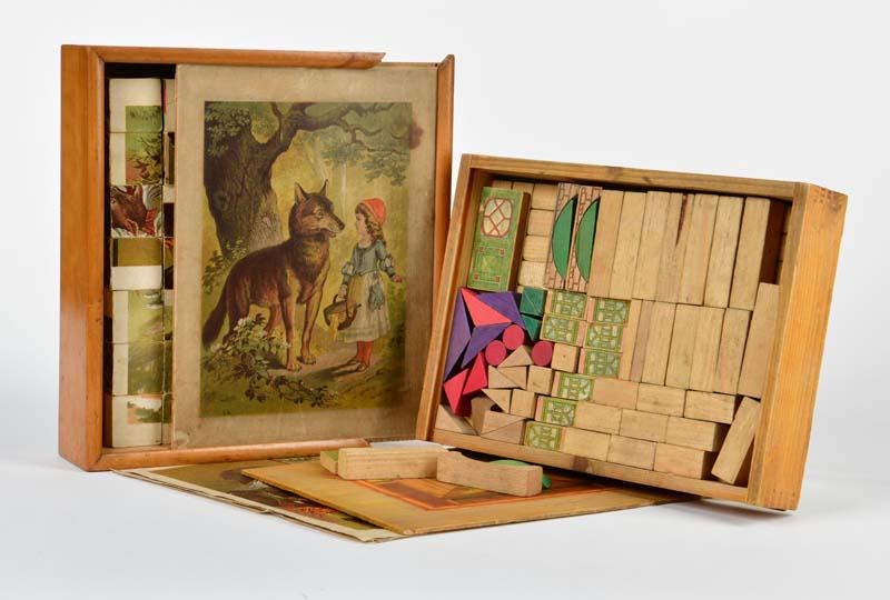 Legespiel + Baukasten: Puzzle + construction kit, Germany, wood, complete