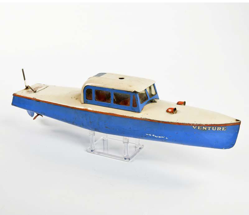 Hornby, Schnellboot "Venture": Hornby, speed boat "Venture", England, 44 cm, tin, cw ok, paint d., C 3