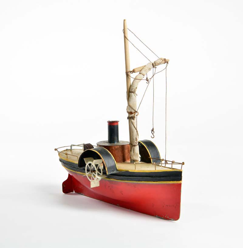 Lefebre, Raddampfer: Lefebre, paddle steamer, 32 cm, tin, cw ok, paint d., handpainted