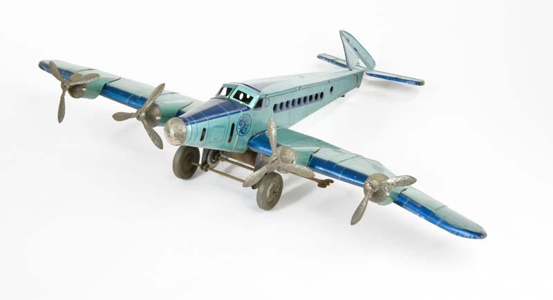 ML, Flugzeug: ML, plane, France, 60 cm, tin, cw stiff, paint d., one rotor wing missing, otherwise good condition