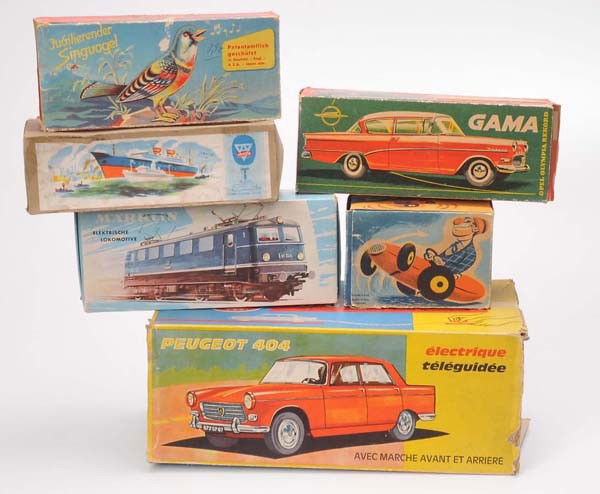 Joustra: Joustra, Arnold and Marklin, 6 empty boxes, mixed condition Deutsche Beschreibung: Joustra, Arnold und Märklin, 6 Leerkartons, gemischter Zustand, (259)