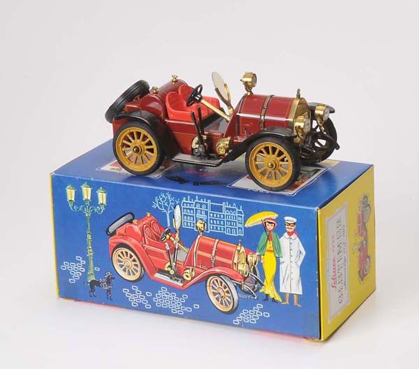Schuco: Schuco, vintage car 'Mercer', W.-Germany, tin, windup ok, original box condition 1, condition 1 Deutsche Beschreibung: Schuco, Oldtimer 'Mercer', W.-Germany, 19 cm, Blech, Uhrwerk ok, Okt Z 1, Z 1, (