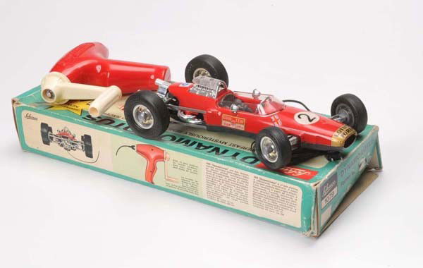 Schuco: Schuco, Dynamo Lotus, W.-Germany, mixed construction, drive ok, minimal damage to paint, condition 1-2 Deutsche Beschreibung: Schuco, Dynamo Lotus, W.-Germany, 22 cm, Gemischtbauweise, Antrieb ok, mi