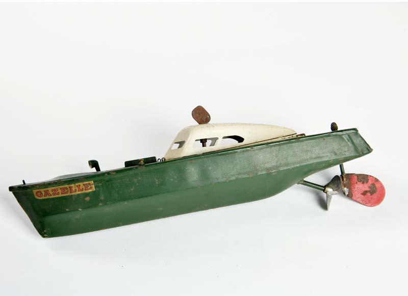 JRD, Schnellboot "Gazelle": JRD, speed boat "Gazelle", France, 31 cm, tin, cw ok, paint d., rust d., C 3-