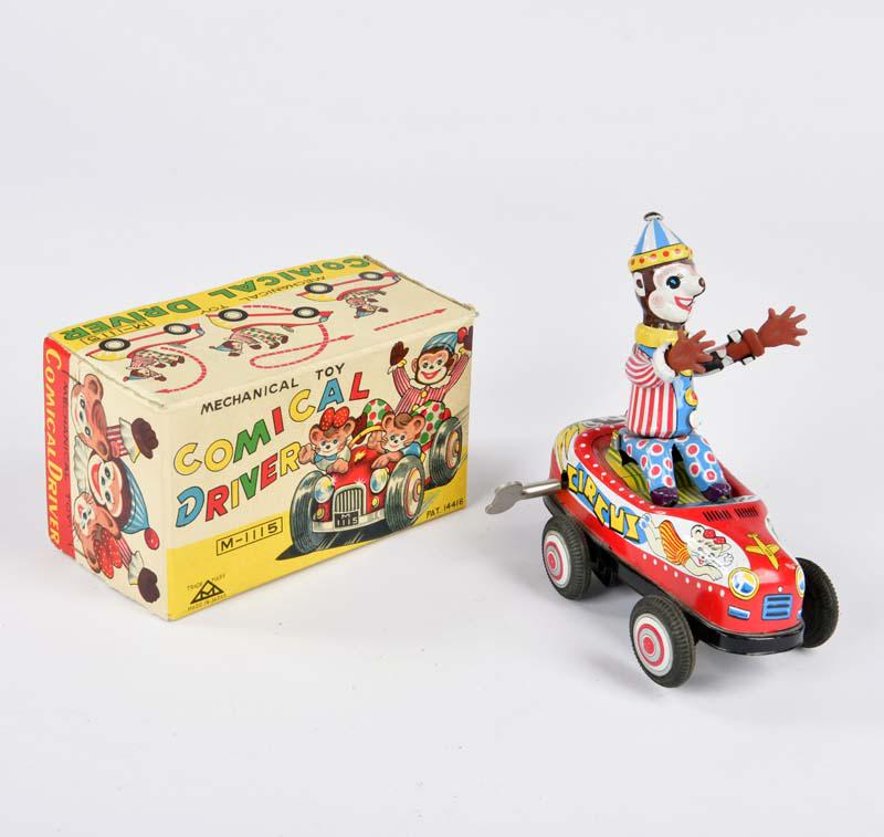Comical Driver: Comical Driver, Japan, 14 cm, tin, cw ok, box C 1, C 1-