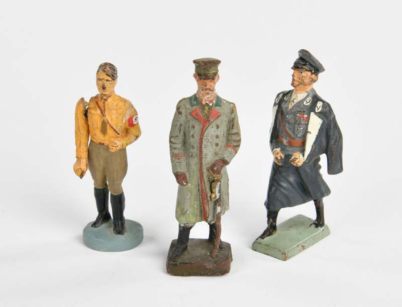 Elastolin/Lineol, Hitler, Goring + Hindenburg: Elastolin/Lineol, Hitler, Goring + Hindenburg, Germany pw, 7,5 cm, composite, paint d., C 3