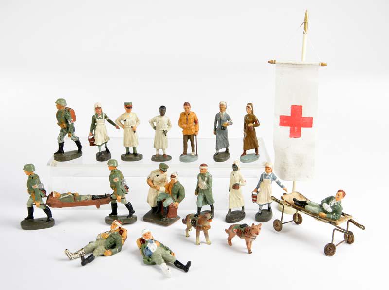 Elastolin, Lazarettfiguren, Verwundete u.a. (1 of 1)