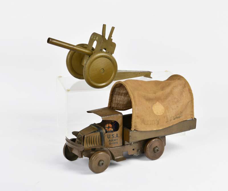Marx, US Army LKW mit Geschutz: Marx, US Army truck with gun, USA, 27-30 cm, tin, C 2/2-