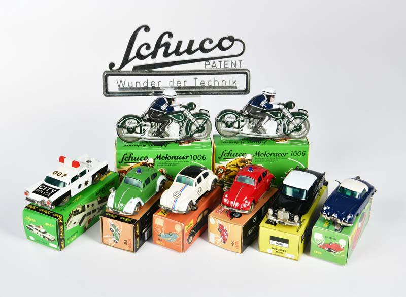 Schuco, 6 Micro Racer, 2x Motoracer 1006 + Schild (1 of 1)