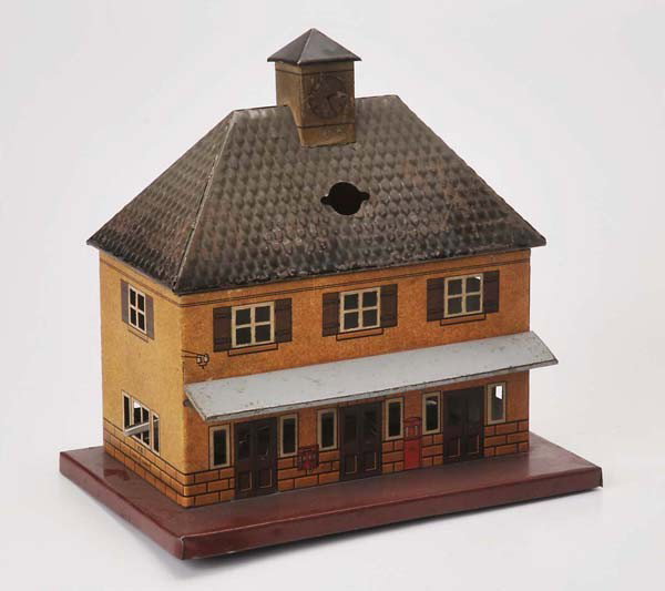 Bub: Bub, Railway Station, Germany prewar, Clock is missing, otherwise good Beschreibung:Bub, Bahnhof, Germany VK, Blech, Uhr fehlt, sonst gut (2686)