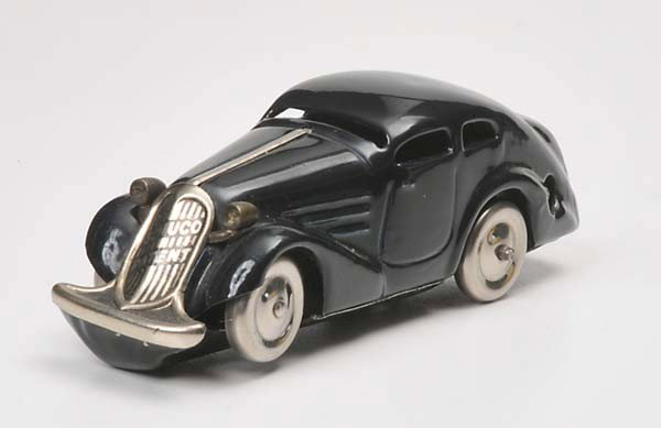 Schuco: Schuco, Patent Car, Germany prewar, tin, windup ok, minimal paint damage, condition 2+, Beschreibung:Schuco, Patentauto, 11 cm, Germany VK, Blech, Uhrwerk ok, minimale Lackmängel, Z 2+, (439)
