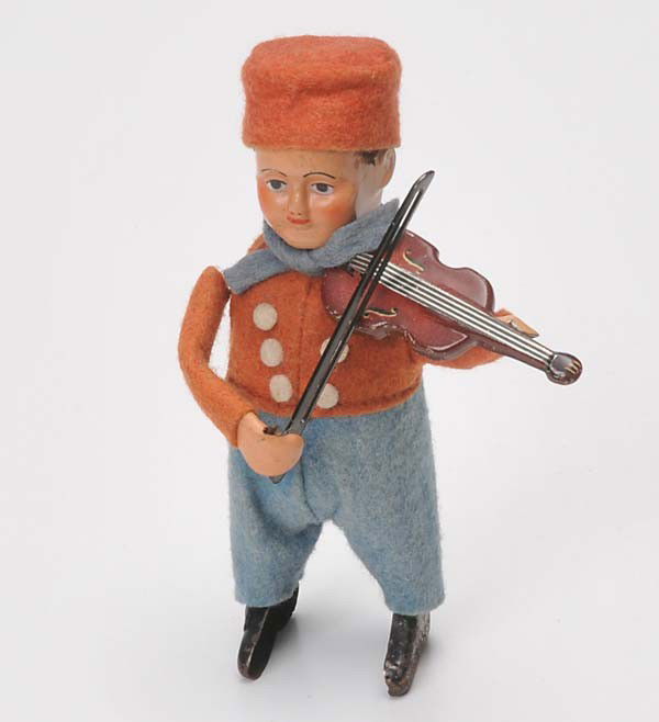 Schuco: Schuco, Holländer mit Geige, US Zone Germany, 13 cm, Windup ok, clogs are missing, C 1- Beschreibung:Schuco, Holländer mit Geige, US Zone Germany, 13 cm, Uhrwerk ok, Holzschuhe fehlen, Z 1- (3301)