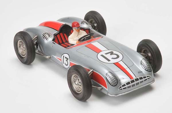 Joustra: Joustra, Racing Car, France, friction ok, minimal paint damage, wind screen missing, condition 2- Beschreibung:Joustra , Rennwagen, 29 cm, Frankreich, Friktion ok, minimale Lackmängel, Windschutzsche