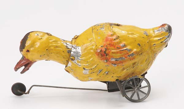 Günthermann: Günthermann, Duck from 1890, Germany prewar, tin, windup ok, paint damage, good original condition Beschreibung:Günthermann, Ente von 1890, 17 cm, Germany VK, Blech, Uhrwerk ok, Lackmängel, guter O