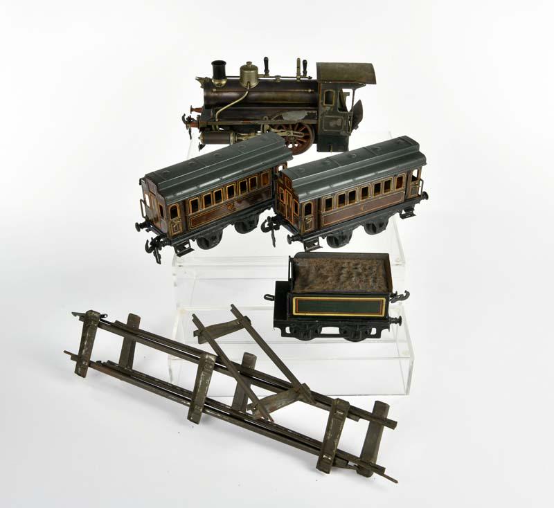 Carette, Spirituslok mit Tender + 2 Wagen (1 of 1)