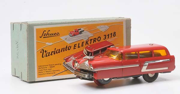 Schuco: Schuco, Varianto Electro 3118, W.-Germany, tin, battery drive ok, original box condition 1, condition 1 Beschreibung: Schuco, Varianto Elektro 3118, 11 cm, W.-Germany, Blech, Elektroantrieb ok, Okt Z