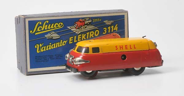 Schuco: Schuco, Varianto 3046, W.-Germany, tin, windup ok, original box condition 1, in Electro Varianto Box, condition 1 Beschreibung: Schuco, Varianto 3046, 11 cm, W.-Germany, Blech, Uhrwerk ok, Okt Z 1, in