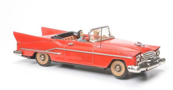 Günthermann: Günthermann, Cabriolet, W.-Germany, tin, windup ok, 1 scratch on tail fin, otherwise condition 1- Beschreibung: Günthermann, Cabriolet, W.-Germany, Blech, Uhrwerk ok, 1 Kratzer an Heckflosse, sonst