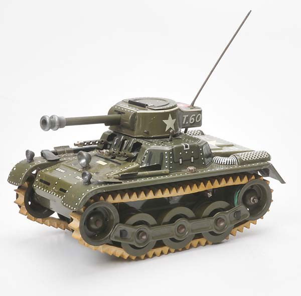 Gama: Gama, Tank T60, W.-Germany, Tin, Windup ok, minimal damage to paint, blade replaced, C 2 Beschreibung: Gama, Tank T60, W.-Germany, 19 cm, Blech, Uhrwerk ok, min. Lackmängel, Schaufel ersetzt, Z 2