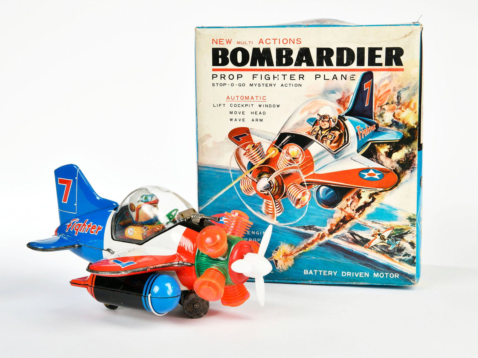 Waco, Bombardier Prop Fighter Plane: Waco, Bombardier Prop Fighter Plane, Japan, 28 cm, Blech, LM, Okt, Z 2