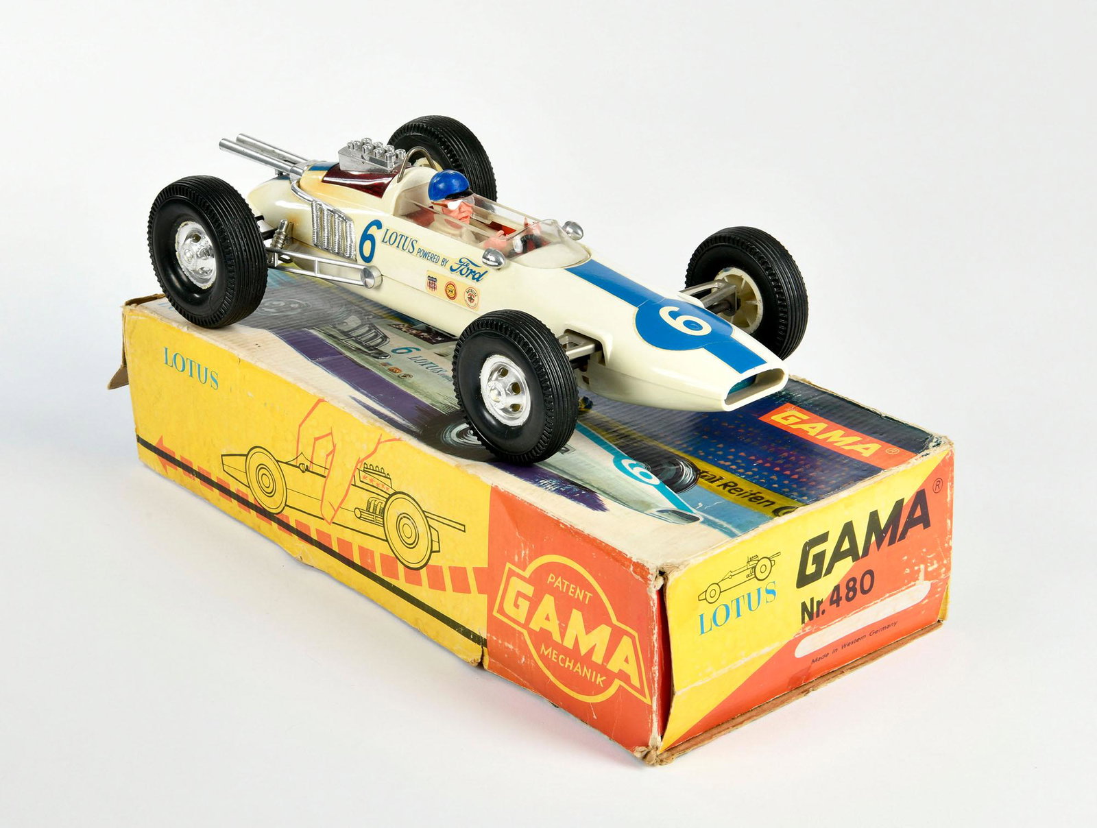 Gama, Ford Lotus: Gama, Ford Lotus, W.-Germany, 35 cm, Kst, Friktion ok, Okt Z 3, Z 1