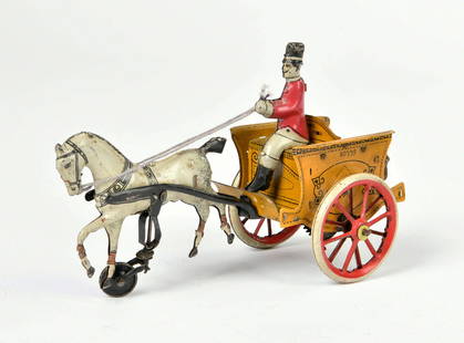 Greppert & Kelch, Dogcart: Greppert & Kelch, Dogcart, Germany VK, 17 cm, Blech, UW ok, min. LM, Provenienz Sammlung Schulte-Kellinghaus "Die anderen Brandenburger" S. 136, Z 1-2