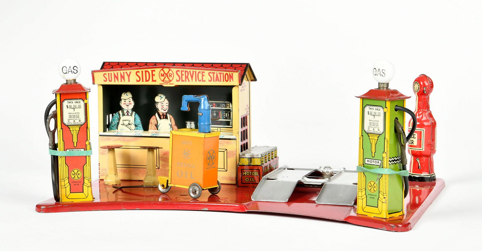 Marx, Sunny Side Service Station: Marx, Sunny Side Service Station, USA, 35x26 cm, Blech, min. LM, Z 1-