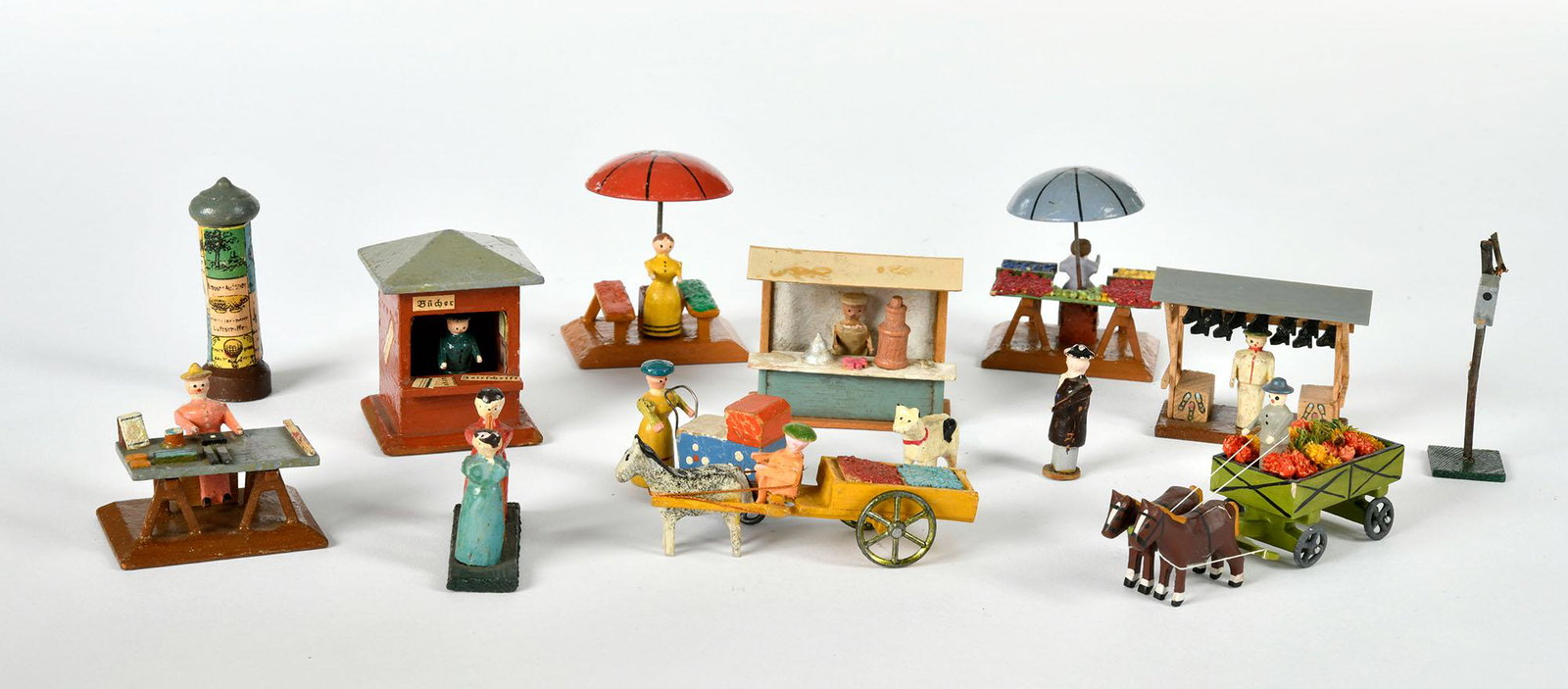 Erzgebirge, Konvolut Miniaturen Jahrmarkt: Erzgebirge, Konvolut Miniaturen Jahrmarkt, Germany VK, Holz, sehr umfangreich, Z 1/1-