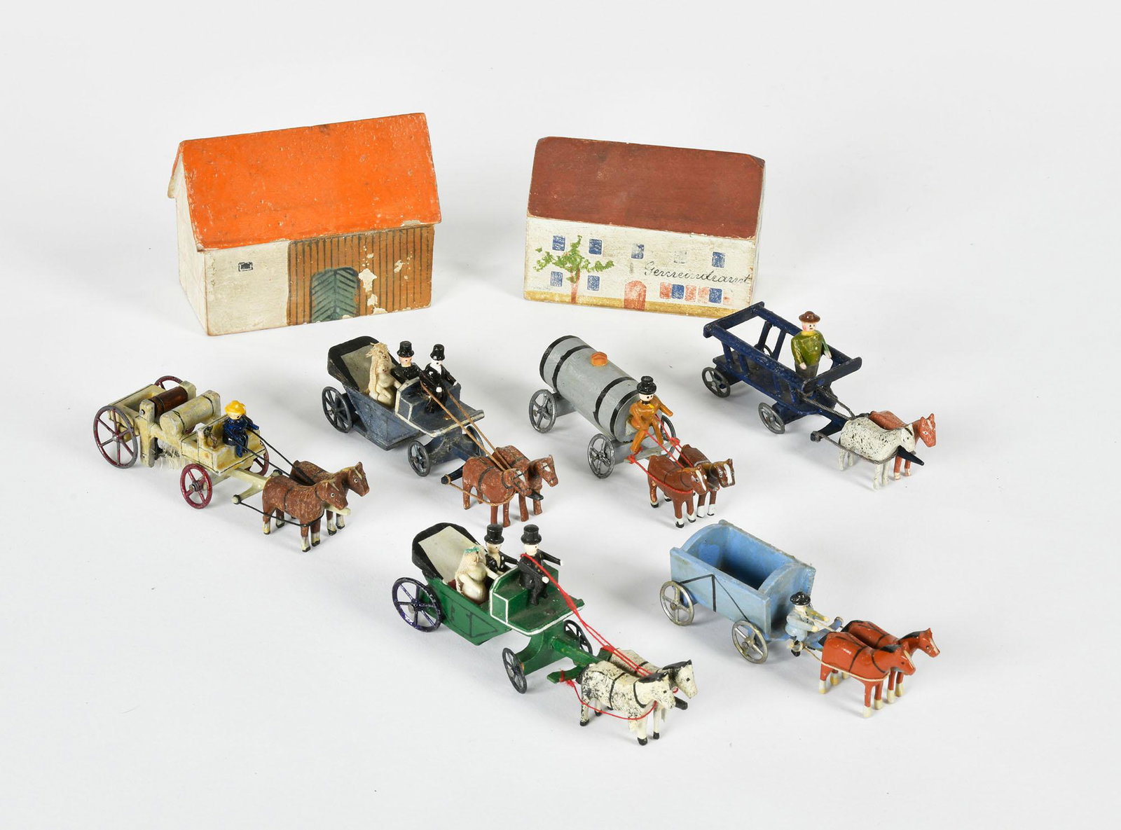 Erzgebirge, Konvolut Miniaturen: Erzgebirge, Konvolut Miniaturen, Germany VK, Kutschen, Hochzeitskutschen u.a. u.a., Holz, Z 1/1-