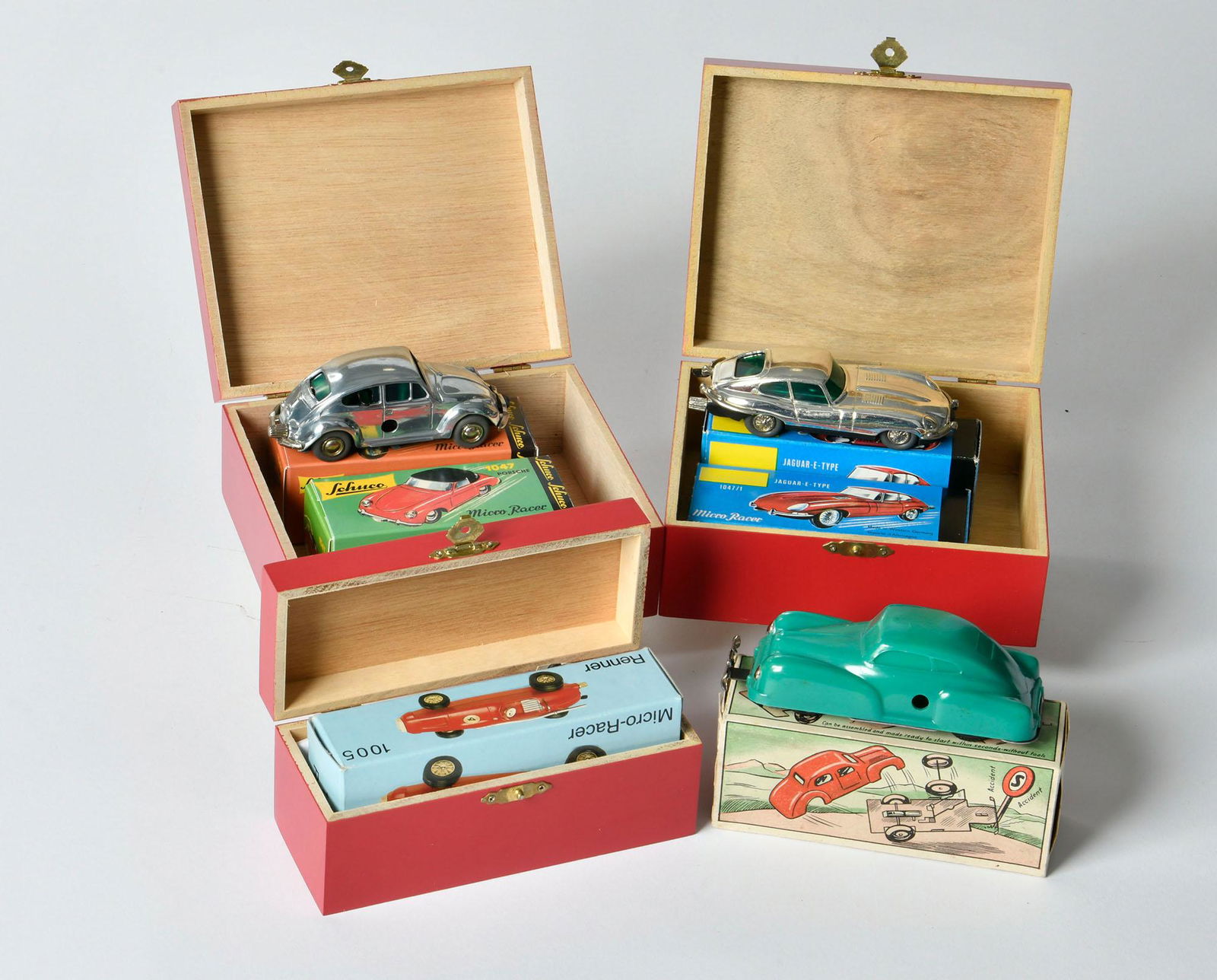 Schuco, 3 Lilliput Micro Racer + Belco Unfallauto (1 of 1)