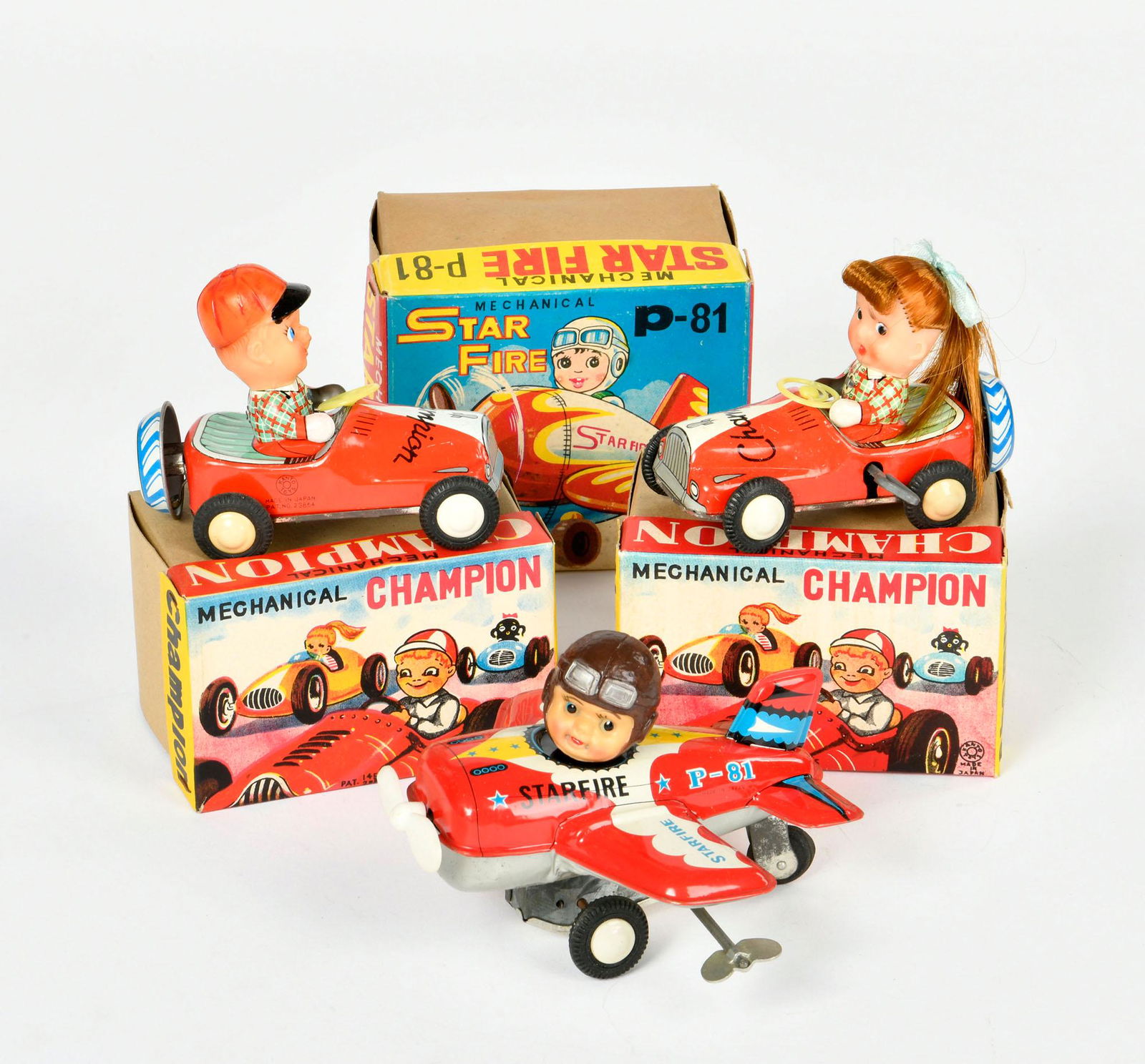 Kanto Toys, 2x Champion Car (Junge + Madchen) + Star Fire (1 of 1)