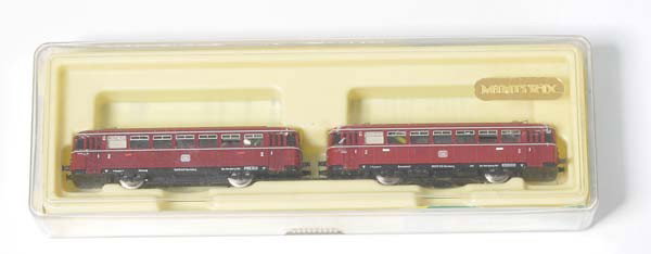Trix: English: Trix, Railbus,Minitrix, W.-Germany, gauge N, plastic, original box condition 1-, condition 1 Deutsch: Trix, Triebwagen,Minitrix, Spur N, W.-Germany, Kunststoff, Okt Z 1-, Z 1, (3343)