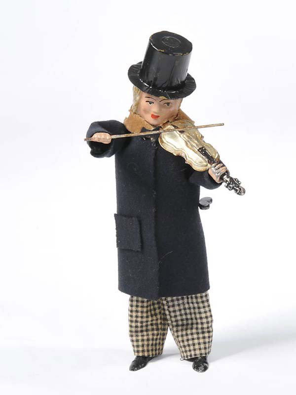 Martin: English: Martin, Violin Player, France, around 1910, perfect condition Deutsch: Martin, Geigenspieler, France, 20 cm, um 1910, perfekter Zustand, (2447)