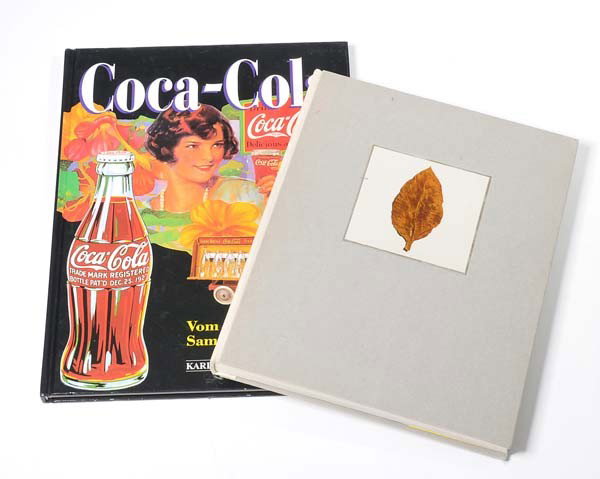 Book: English: 2 Books, "Coca-Cola" & "Tabago - Ein Bilderbuch vom Tabak und den Freuden des Rauchens", 1x 128 pages/ 1x ca. 190 pages, in German, with colored and b/w pictures, condition 1-2 Deutsch: 2 Bü