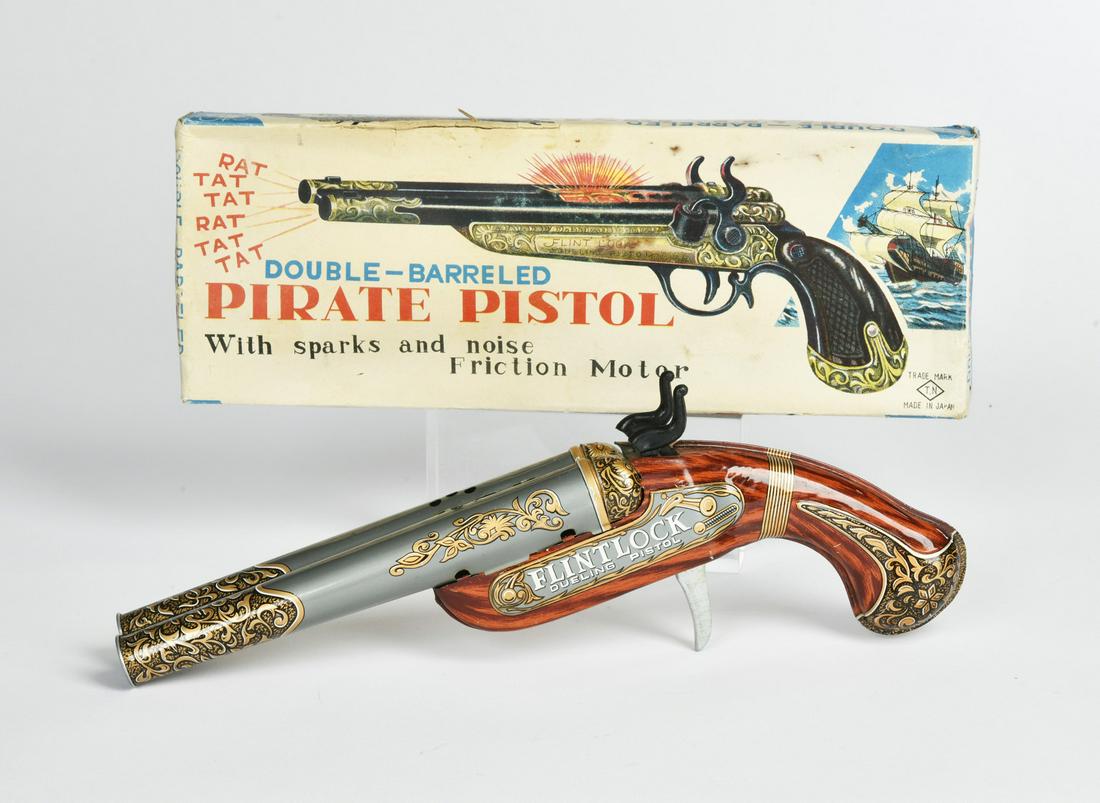 TN Nomura Flintlock Pirate Pistol: TN Nomura Flintlock Pirate Pistol, Japan, 28 cm, Blech, Funkt. ok, Okt. Z 2+, Z 1-