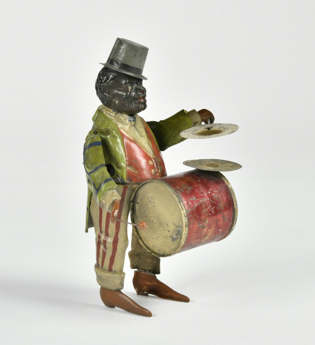 Gunthermann, Mann mit Trommel: Gunthermann, Mann mit Trommel, Germany VK, 21 cm, Blech, UW ok, handlackiert, min. farblich ausgebessert, Z 1-2