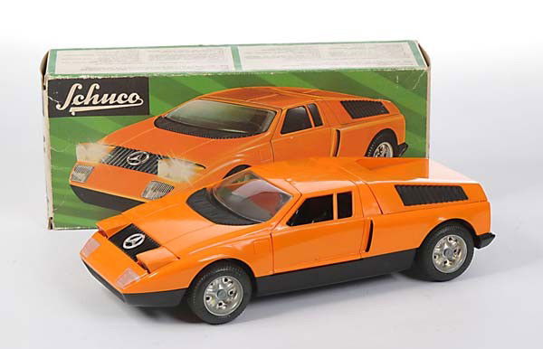 Schuco: English: Schuco, Mercedes C 111, plastic, battery drive not checked, original box condition 1-, condition 1- Deutsch: Schuco, Mercedes C 111, 27 cm, Kunststoff, Elektroantrieb nicht geprüft, Okt Z 1-