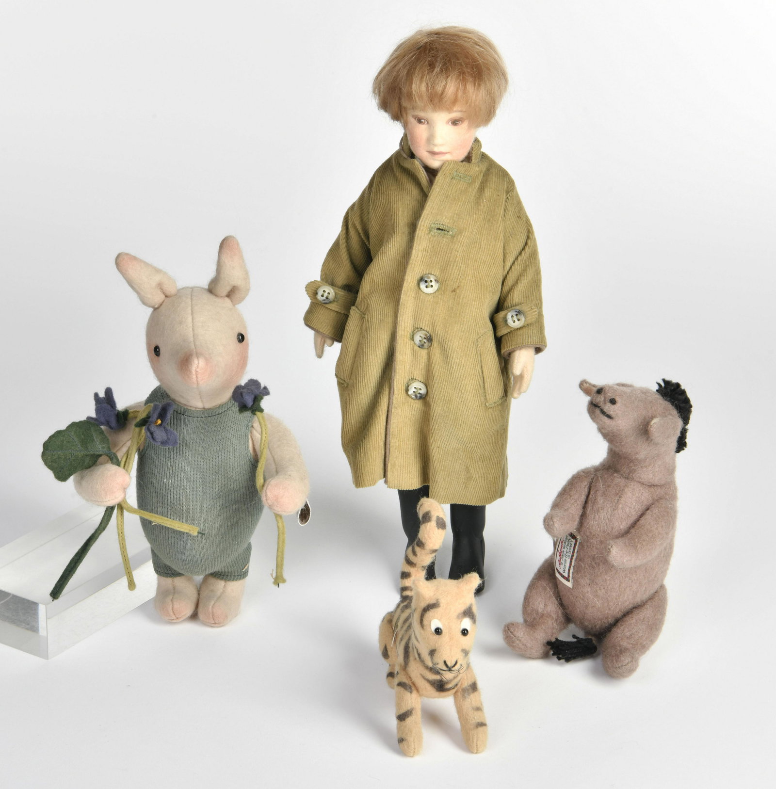 John Wright Dolls, 4x Winnie The Pooh: John Wright Dolls, 4x Winnie The Pooh, England, 11-27cm, sehr guter Zustand