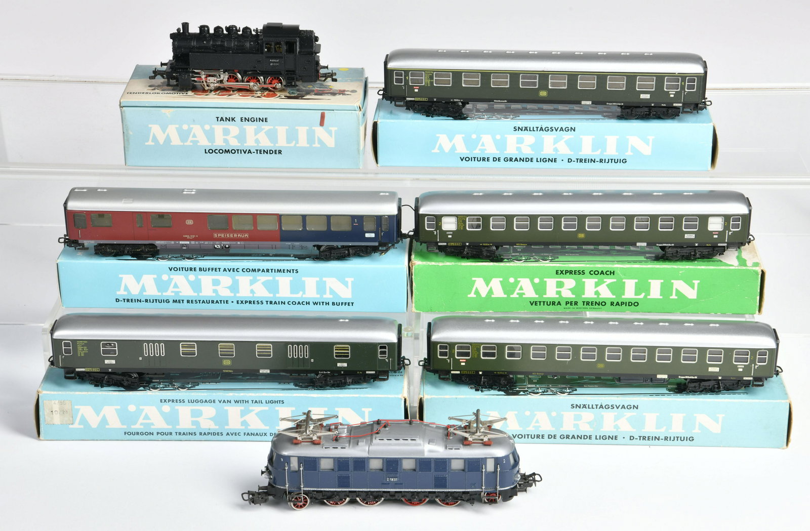 Marklin, Lok E 1835, 3032, 5 D-Zug Wagen 4022,4044,4078 (1 of 1)