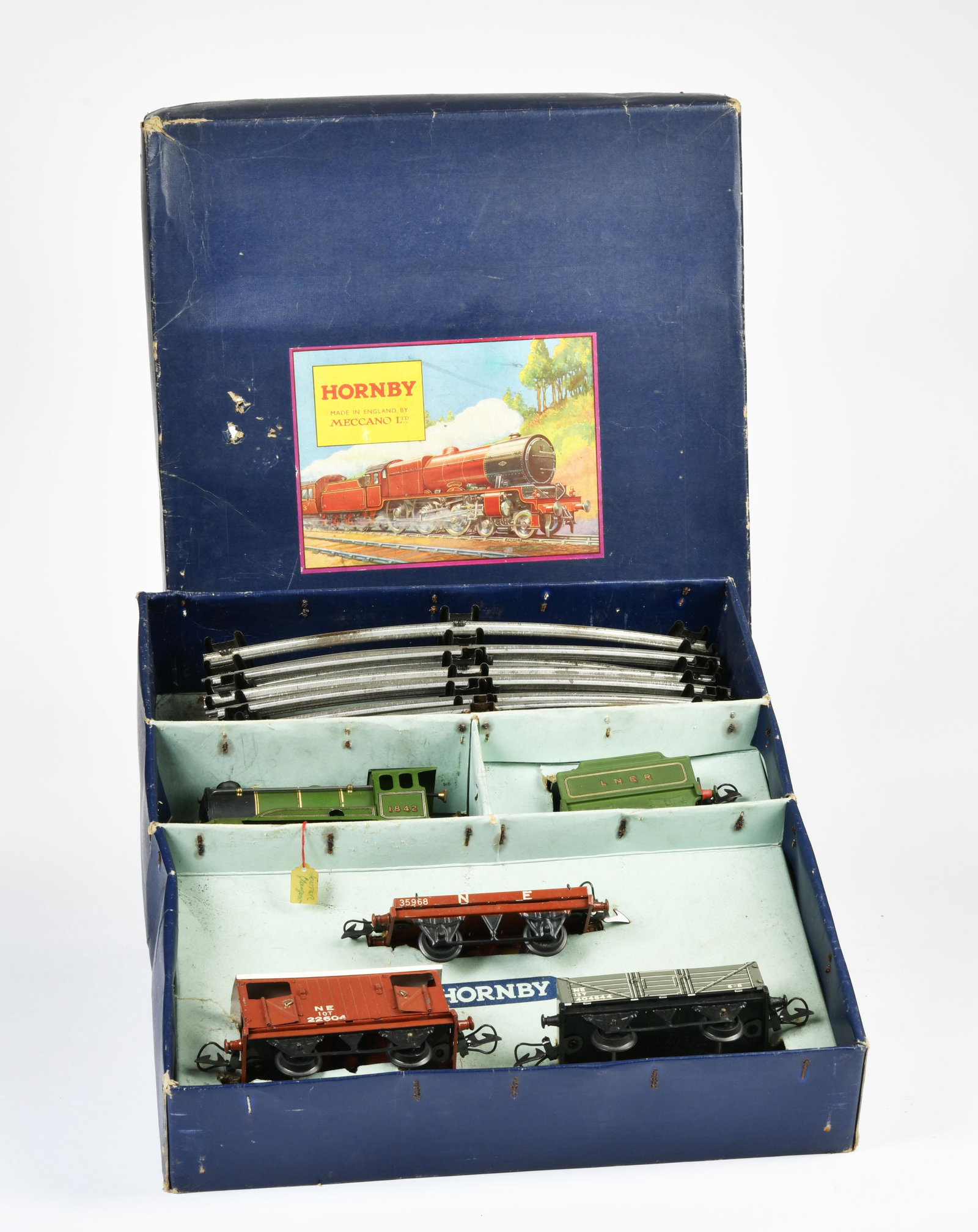 Hornby, Packung: Hornby, Packung, Spur 0, UW ok, 1 Tur fehlt, 1 Wagen rostig