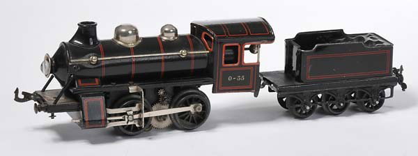 Bing: English: Bing, Electric Loco No. 11/62 and Tender, W.-Germany, gauge 0, tin, battery drive not checked, minimal paint damage, condition 2+ Deutsch: Bing, Elektrische Lok Nr. 11/62 mit Tender, W.-Germa